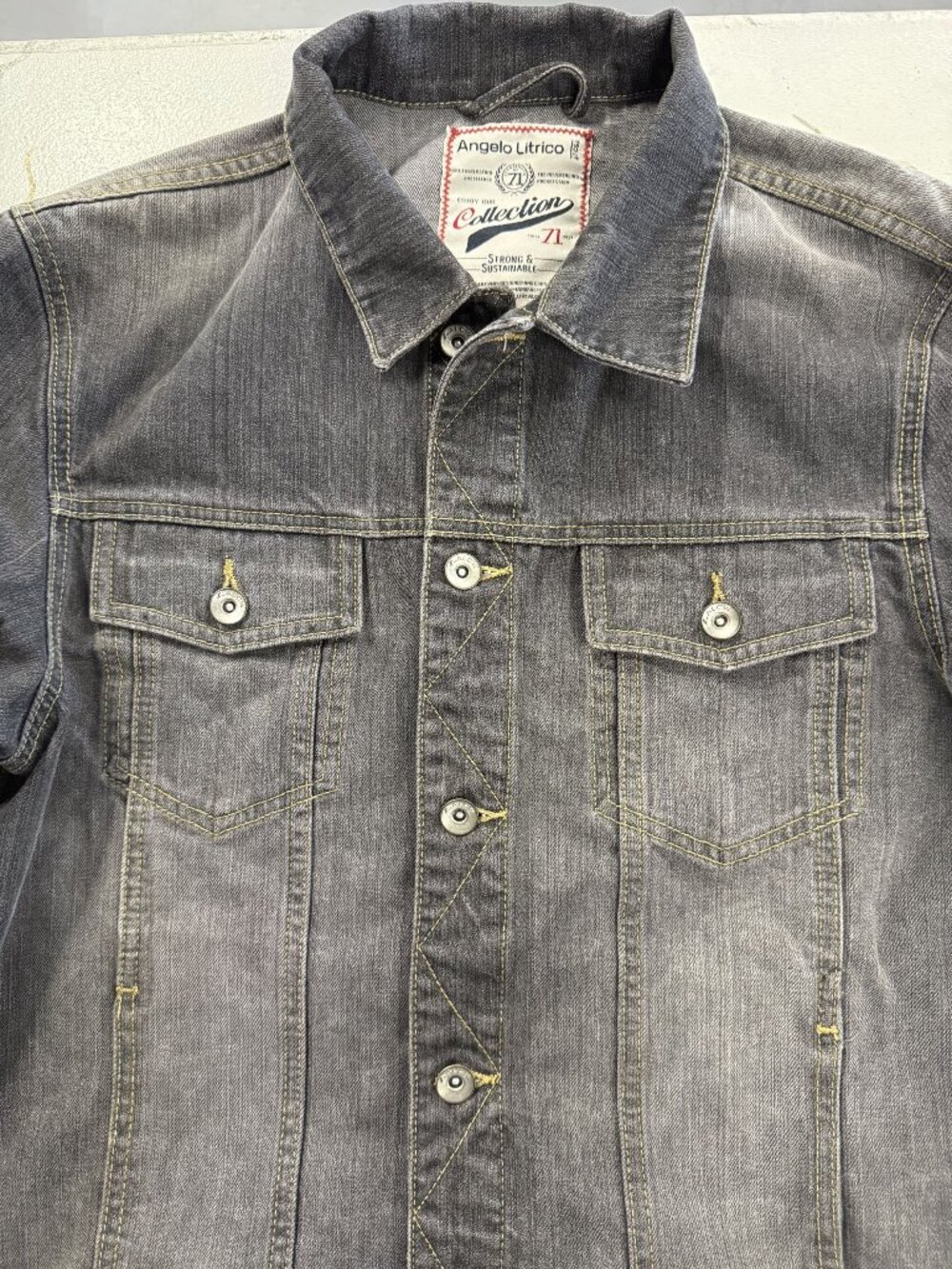 Angelo Litrico Gray Denim Jacket Sustainable Collection Size M